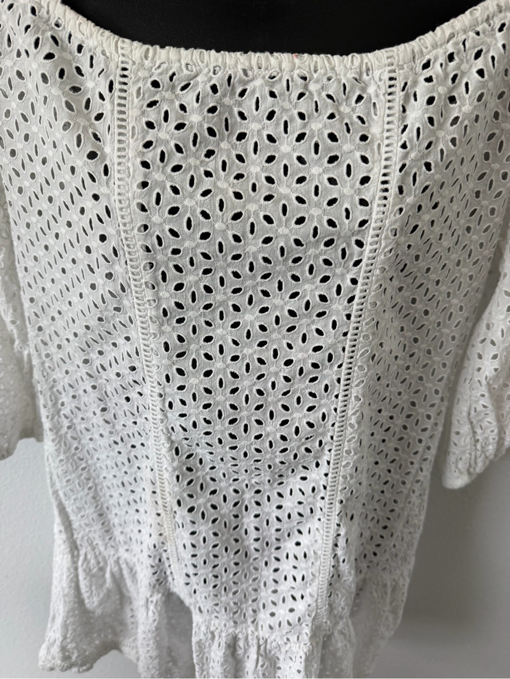 Moda International White Eyelet Mini Dress - Picture 4 of 11